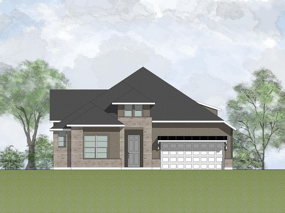 one-story home with brick and stone