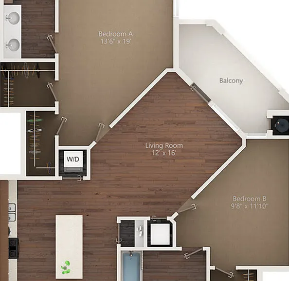 Mission: B2-2BD | 2BA | 1131 SF Mission: B2-2BD | 2BA | 1131 SF