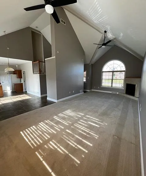 Family Room with Cathedral Ceiling