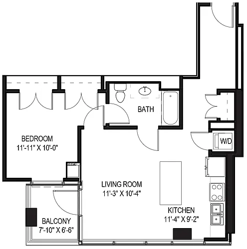 Floor plan 1 Bed/1 Bath-12
