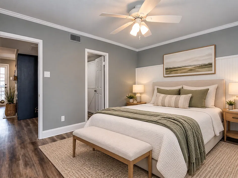 Bedroom Virtually staged to show potential
