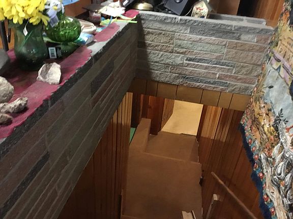 top of stairs to basement