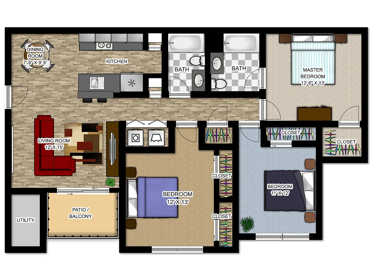 Floor plan 3BR