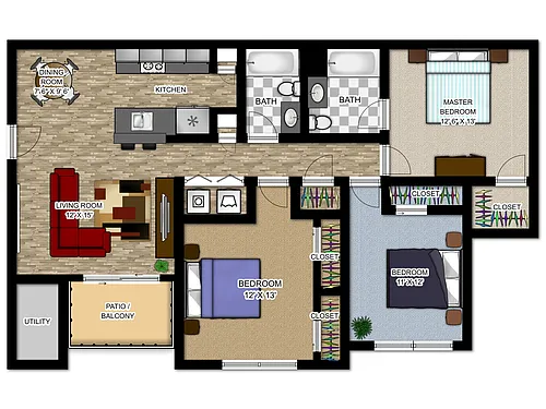 Floor plan 3BR