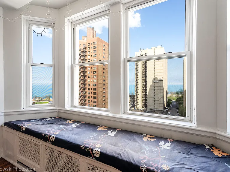 One of two built-in window seats