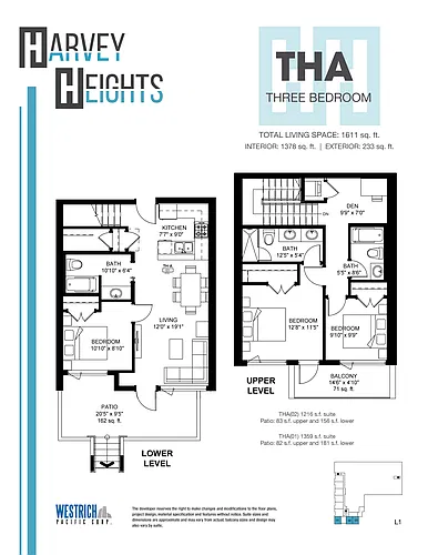 Floor plan Townhouse 3 Bed 3 Bath