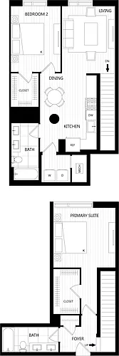 Floor plan 2 Bed/2 Bath-TH8