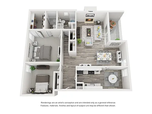 Floor plan 2 Bed | 2 Bath