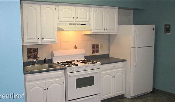 Kitchen (new refrigerator and freshly painted cabinets)