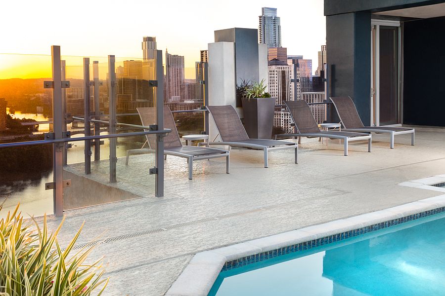 Pool sundeck with stunning Austin views