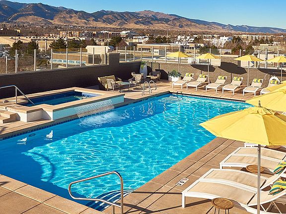 Roofdeck Pool with the Flatirons view
