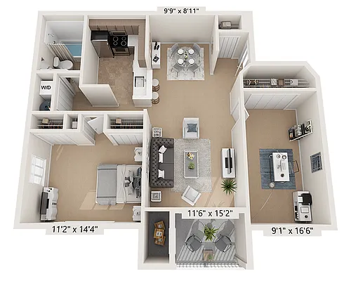 Floor plan A1AD (1x1)