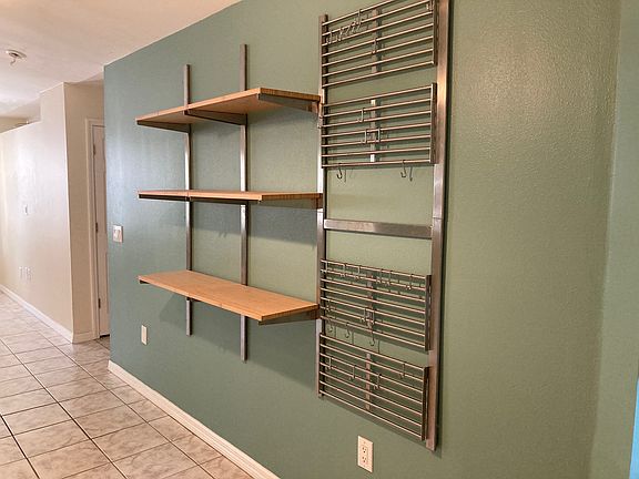 Open shelving.
