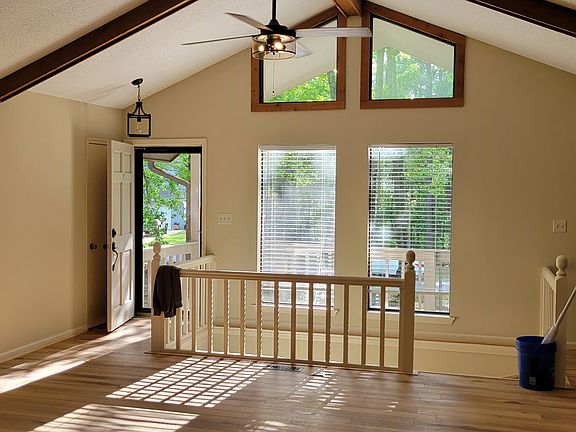 New paint color on walls and trim throughout house.