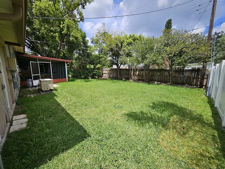 Fenced backyard