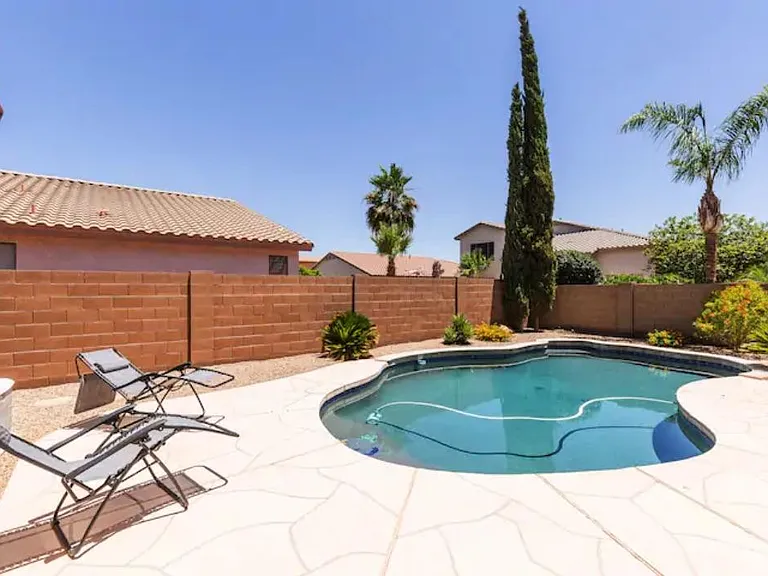 Plenty of deck space around pool to relax in our comfortable patio lounges.