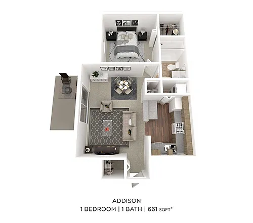 Floor plan One Bedroom-661 sqft