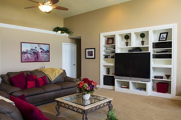 Living Room w Built-in Media Center