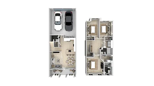 Floor plan 3 Bedrooms "E"