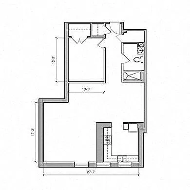 Floor plan TORI - 1 Bed 1 Bath 10-S