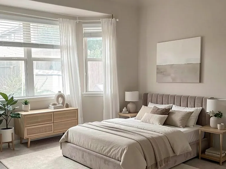 Primary bedroom - virtually staged.