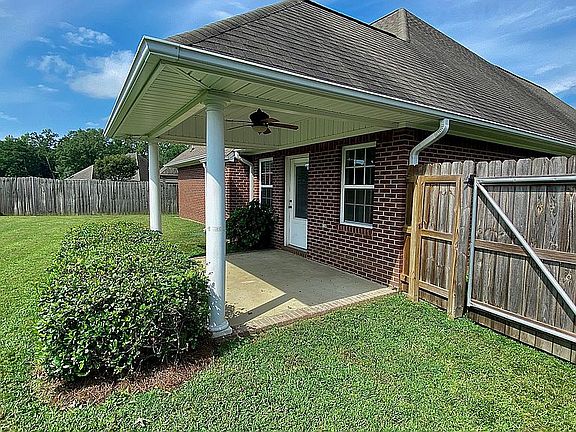 Back porch with fan. 