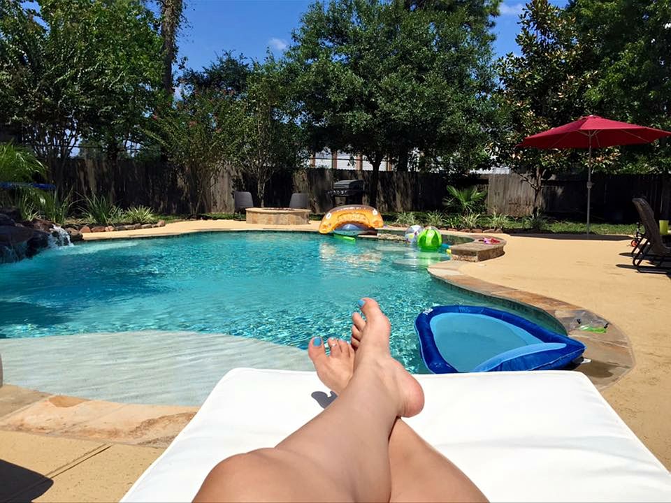 Pool and fire pit view