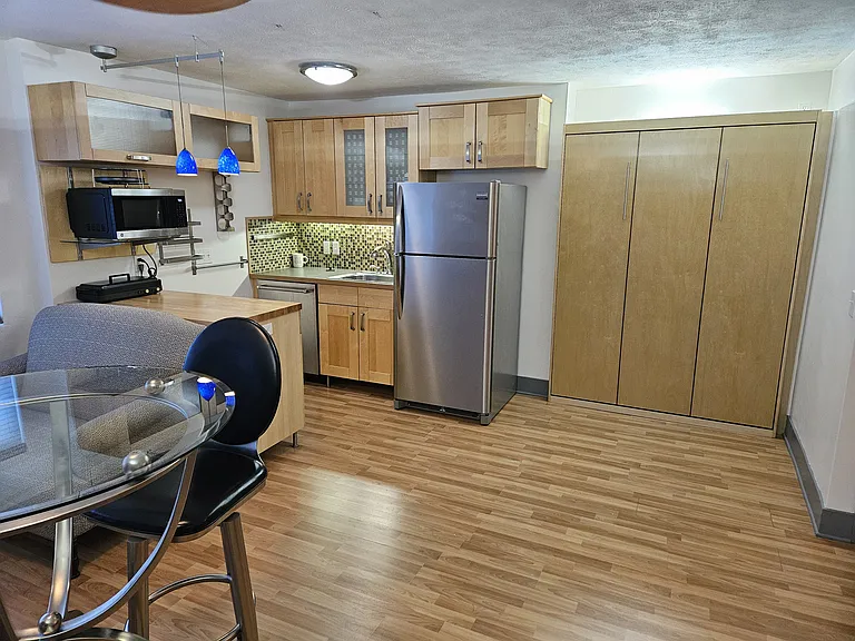 A studio apartment where your bed can be easily hidden away!