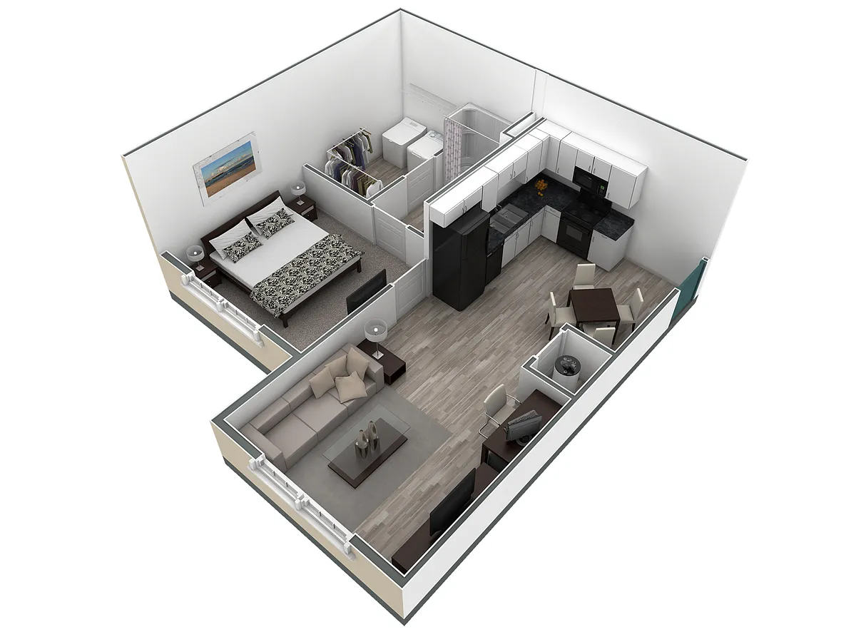 Floor plan 1 BR Horizon Overlook