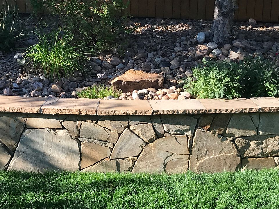 My rock wall in the backyard