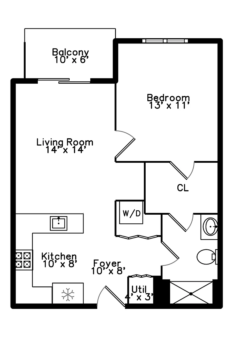 Floor plan 1 bed - Tier 11