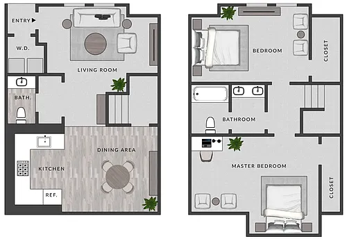 Floor plan B4 - 2x1.5TH