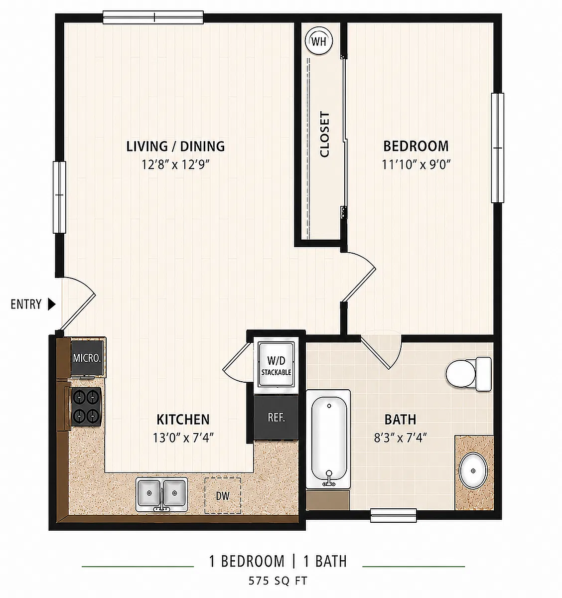 Floor plan 1- Bed