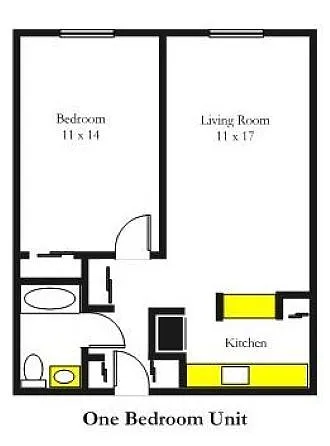 Floor plan 1BR - Two Story