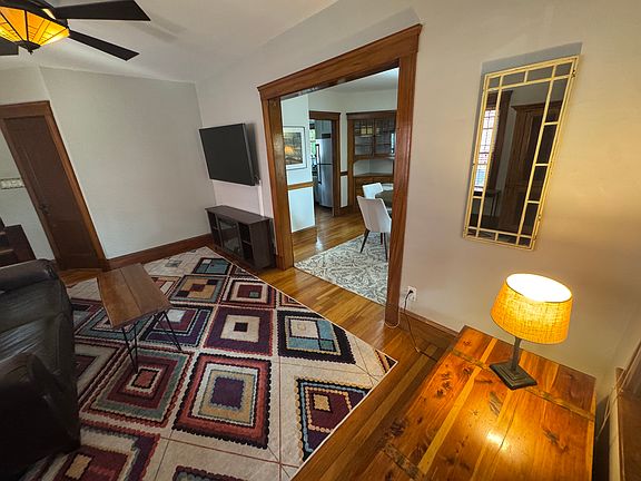 front door entrance to living room and dining room