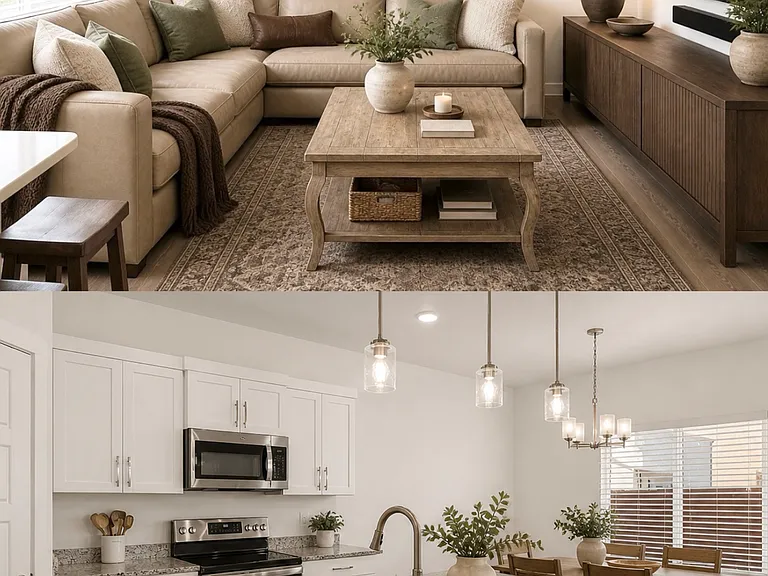 What living space will look like with the new furniture coming in.