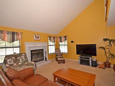 Family room and fireplace