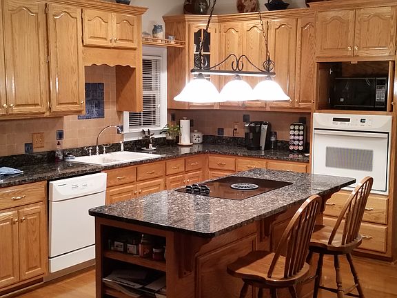 Custom oak and granite.