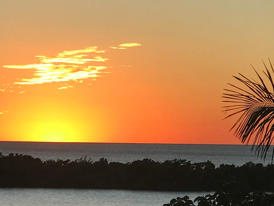 View from the balcony at sunset