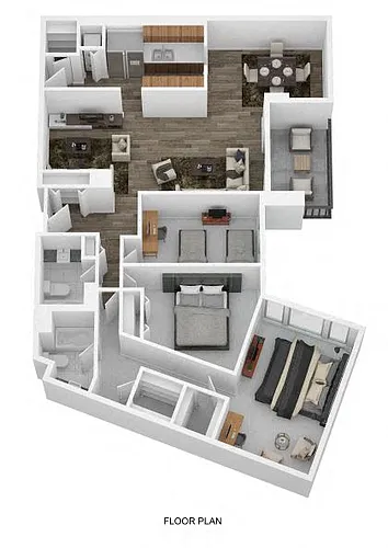 Floor plan 3 Bedroom 2 Bath Large