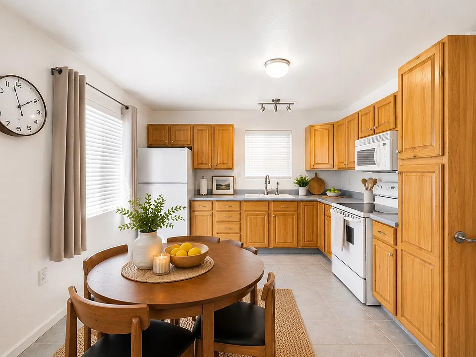 Enjoy the convenience of a fully stocked kitchen with everything needed to prepare home-cooked meals during short or extended stays.