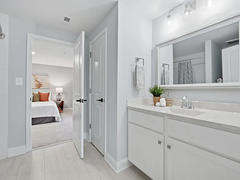 Beautiful en-suite bath in basement bedroom.