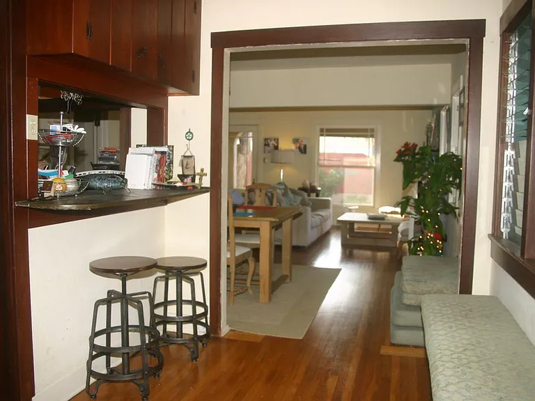 Looking from back door towards front window/water fountain
