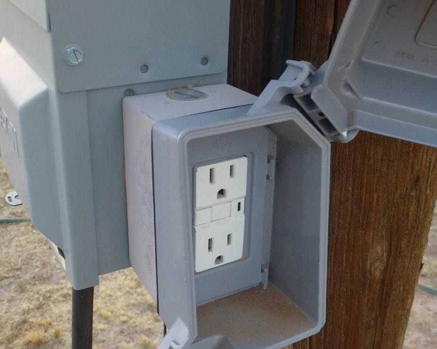 A utility outlet for outdoor activity.