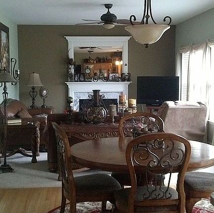 Eat in kitchen and living room with gas fireplace