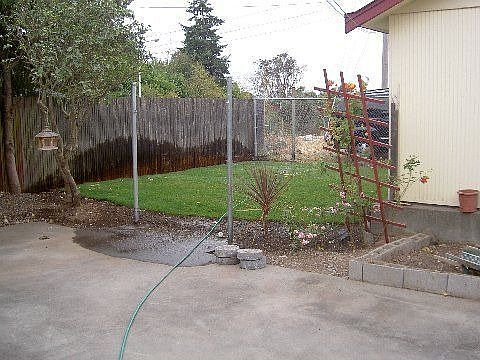 back yard, patio is much bigger and has covered area for winter grilling.