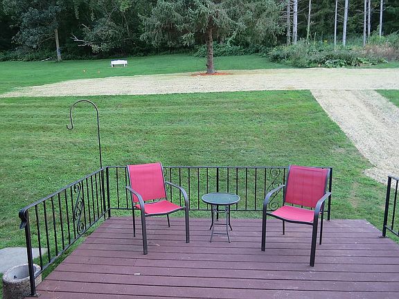 Private back yard with deck