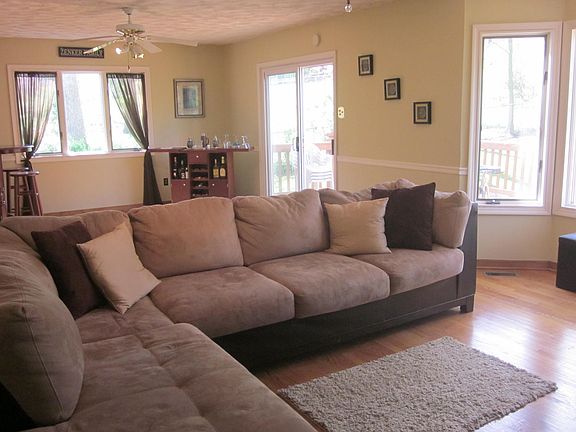 Spacious family room opens to deck