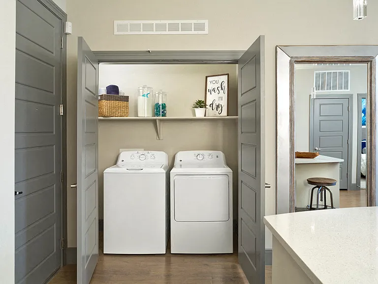 Full-size washer and dryer in every apartment