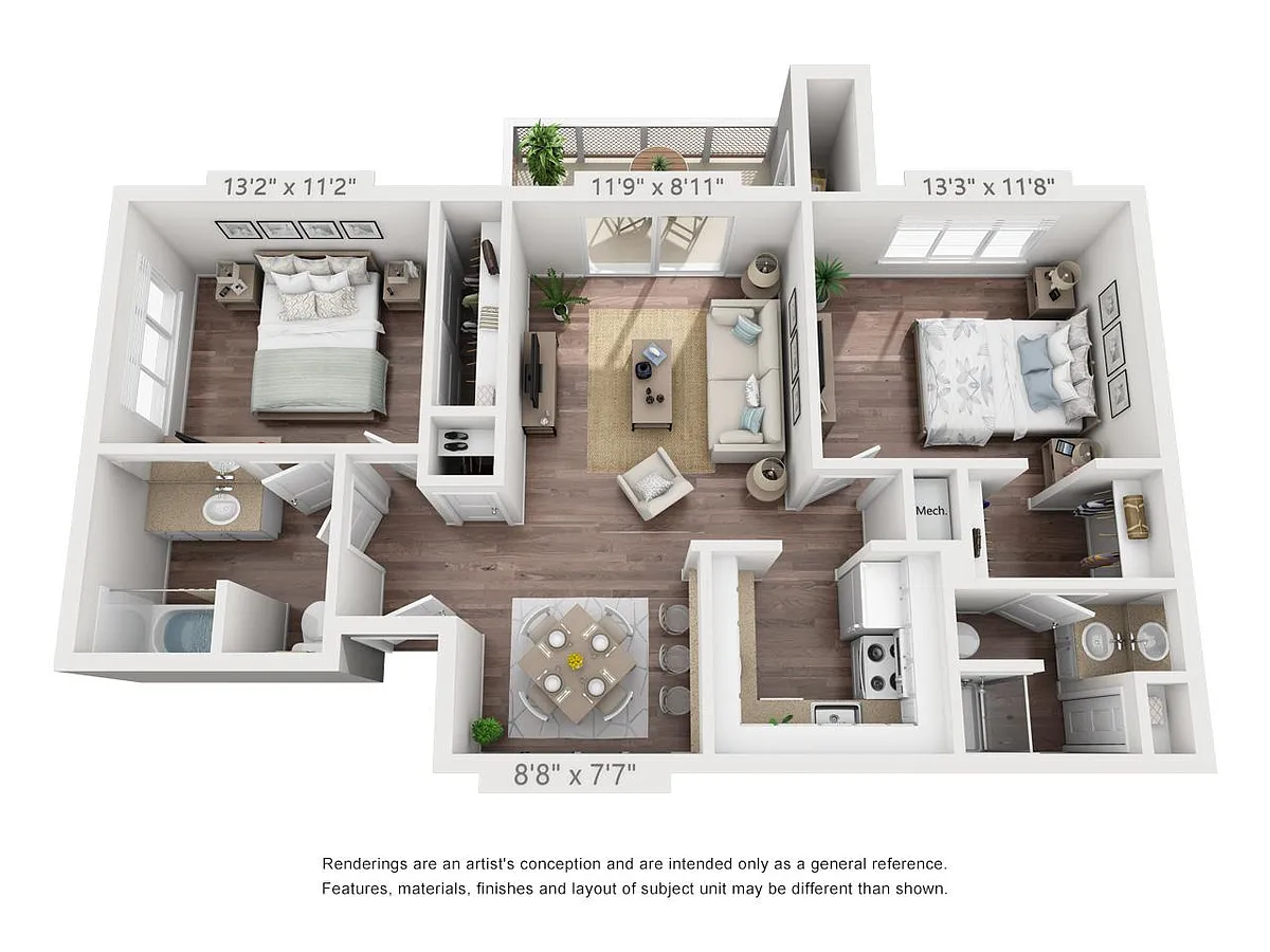 Floor plan 2X2 D